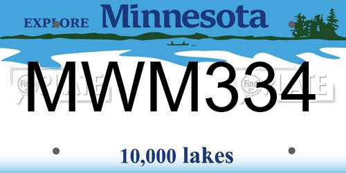 MWM334 Minnesota License Plate