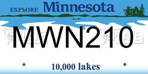 MWN210 Minnesota License Plate