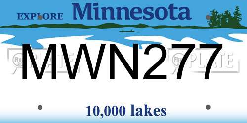 MWN277 Minnesota License Plate