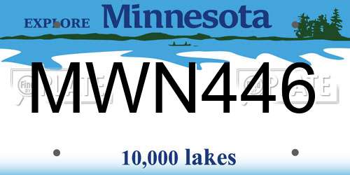 MWN446 Minnesota License Plate