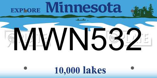 MWN532 Minnesota License Plate