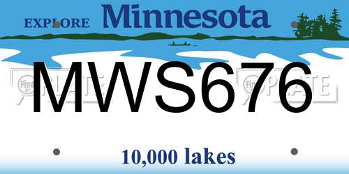 MWS676 Minnesota License Plate