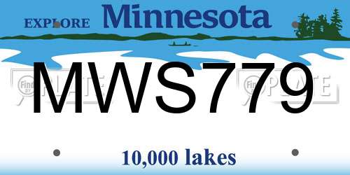 MWS779 Minnesota License Plate