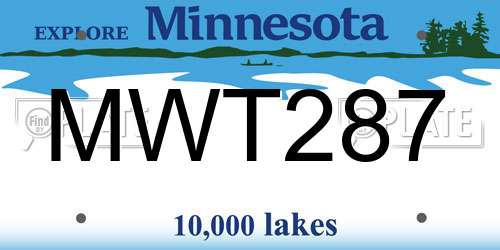 MWT287 Minnesota License Plate