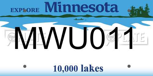 MWU011 Minnesota License Plate