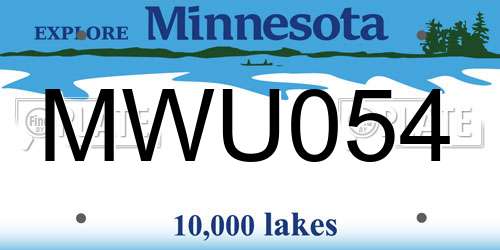 MWU054 Minnesota License Plate