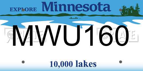 MWU160 Minnesota License Plate