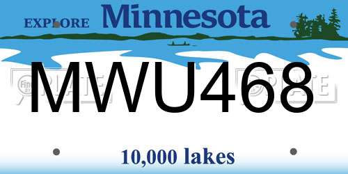 MWU468 Minnesota License Plate