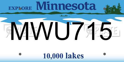 MWU715 Minnesota License Plate