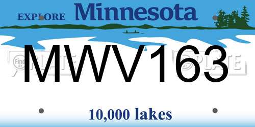 MWV163 Minnesota License Plate