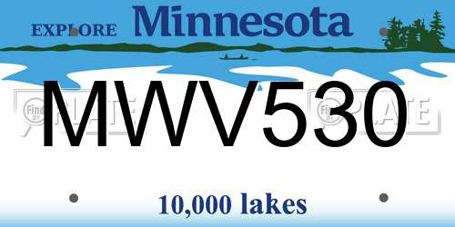 MWV530 Minnesota License Plate
