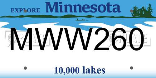 MWW260 Minnesota License Plate