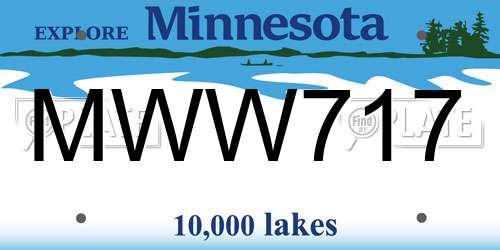 MWW717 Minnesota License Plate
