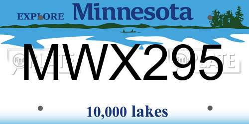 MWX295 Minnesota License Plate