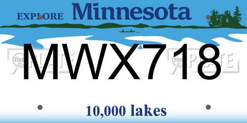 MWX718 Minnesota License Plate