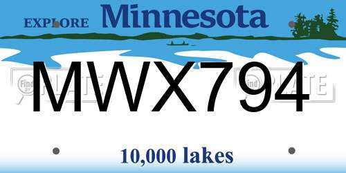 MWX794 Minnesota License Plate