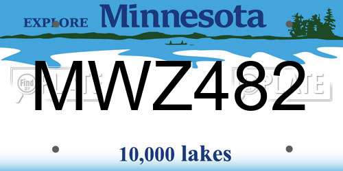 MWZ482 Minnesota License Plate