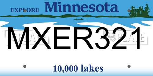 MXER321 Minnesota License Plate