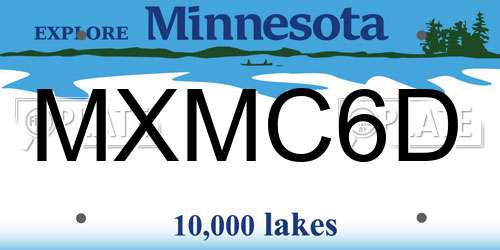 MXMC6D Minnesota License Plate