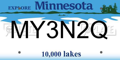 MY3N2Q Minnesota License Plate