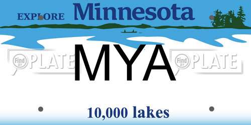 MYA Minnesota License Plate