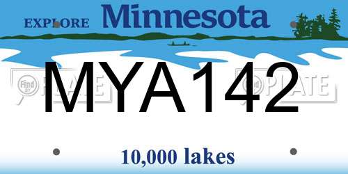 MYA142 Minnesota License Plate