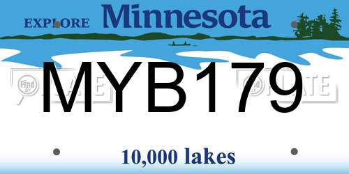 MYB179 Minnesota License Plate