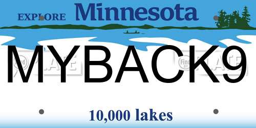 MYBACK9 Minnesota License Plate