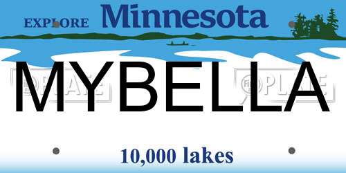 MYBELLA Minnesota License Plate