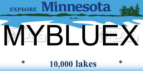 MYBLUEX Minnesota License Plate