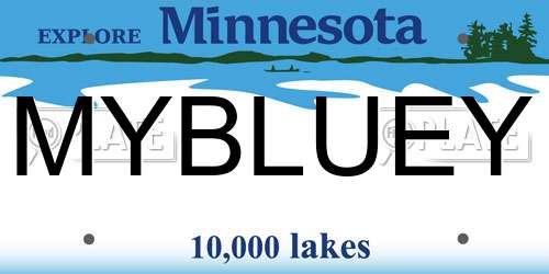 MYBLUEY Minnesota License Plate