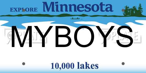 MYBOYS Minnesota License Plate