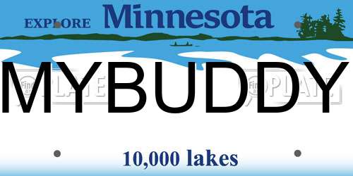 MYBUDDY Minnesota License Plate