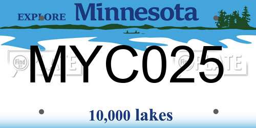 MYC025 Minnesota License Plate