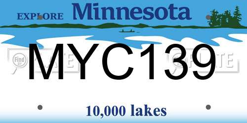 MYC139 Minnesota License Plate