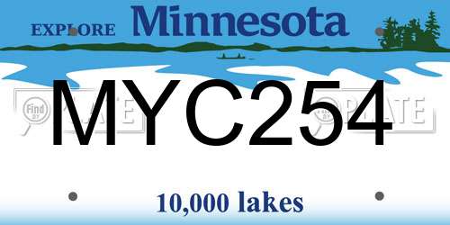 MYC254 Minnesota License Plate