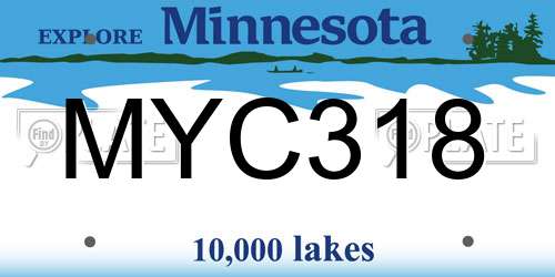 MYC318 Minnesota License Plate