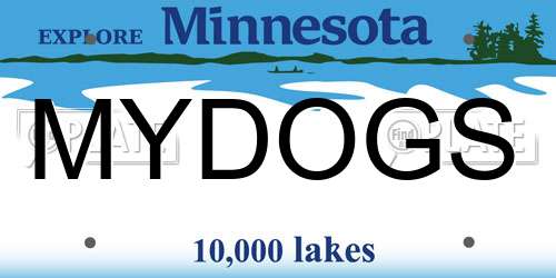 MYDOGS Minnesota License Plate