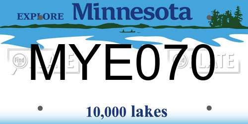 MYE070 Minnesota License Plate