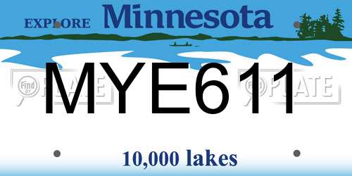 MYE611 Minnesota License Plate