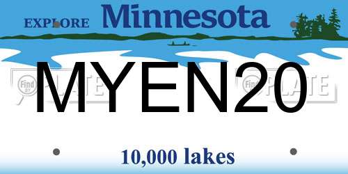 MYEN20 Minnesota License Plate