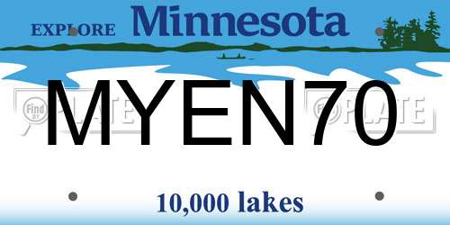 MYEN70 Minnesota License Plate
