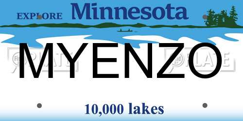 MYENZO Minnesota License Plate