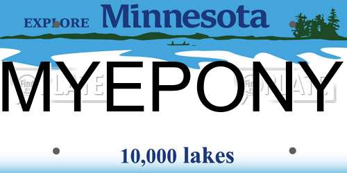 MYEPONY Minnesota License Plate
