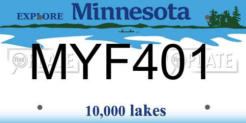 MYF401 Minnesota License Plate