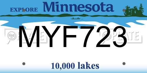 MYF723 Minnesota License Plate