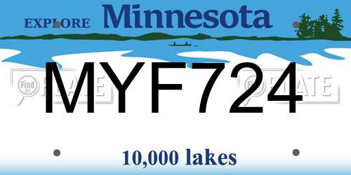 MYF724 Minnesota License Plate