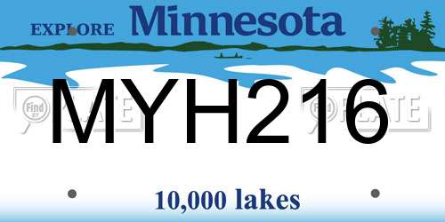 MYH216 Minnesota License Plate