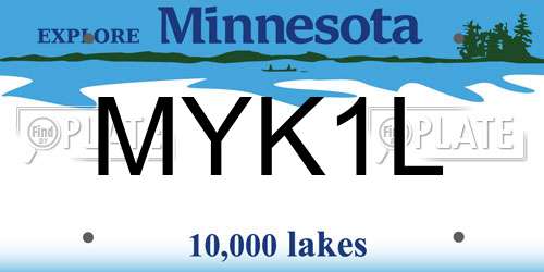 MYK1L Minnesota License Plate