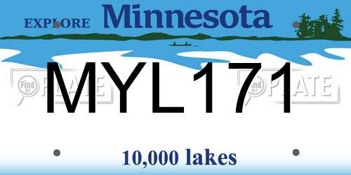 MYL171 Minnesota License Plate